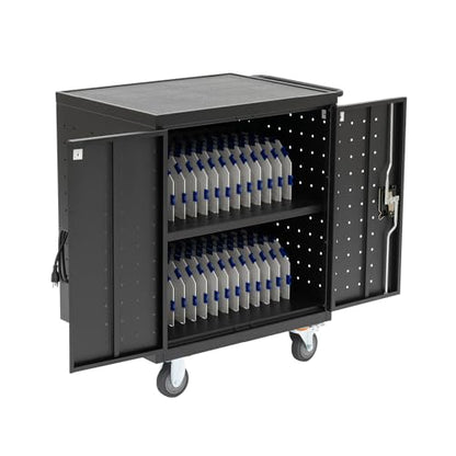 Pearington 30 Device Mobile Charging/Storage Cart for iPads, Tablets, Laptop, and Chromebook, Up to 13-inch Screen Size, Classroom Locking Charging Station - size: w/Cord Management