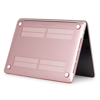 RUBAN Compatible with MacBook Pro 13 inch Case 2023, 2022, 2021-2016 M2 M1 A2338 A2289 A2159 A2251 A1989 A1708 A1706 with/Without Touch Bar, Snap On Hard Shell Case Cover (Crystal Rose) - color: Crystal Rose