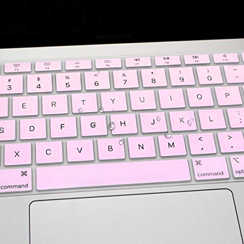 Se7enline Compatible with MacBook New Air 2018/2019/2020/2021/2022/2023/2024 13 inch Keyboard Cover Protector for MacBook Air 13-Inch Touch ID with Retina Display M1 A2337/A2179 US Layout, Light Pink - color: Light Pink