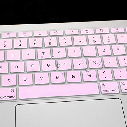 Se7enline Compatible with MacBook New Air 2018/2019/2020/2021/2022/2023/2024 13 inch Keyboard Cover Protector for MacBook Air 13-Inch Touch ID with Retina Display M1 A2337/A2179 US Layout, Light Pink - color: Light Pink