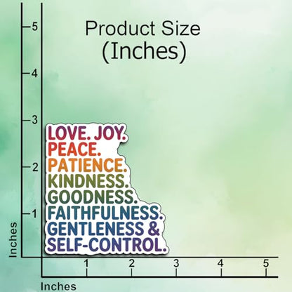 (3Pcs) Fruits of the Spirit Christian Sticker Love Joy Peace Patience Kindness Goodness Faithfulness Gentleness Self Vinyl Decal Laptop Water Bottle Journal Bible Study Gifts Adults Teens 3 Inch - color: Fruit of the Spirit