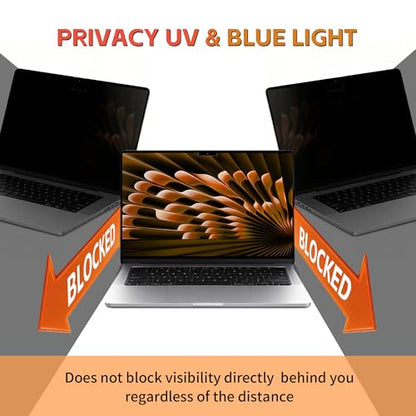Juvraixo Magnetic Privacy Screen Protector for Macbook Pro 14 Inch | (2021-2024, M1, M2, M3, M4), Matte Removable Private Anti Blue Light Glare for 14.2" Mac Pro Laptop Computer