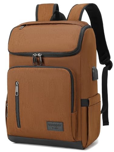 YALUNDISI Laptop Backpacks Travel Backpack Carry On Backpack Casual Daypack with USB Charging Port for Men Women Brown - color: Brown