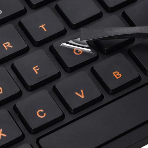 2PCS English Keyboard Stickers Letters Laptop Computer PC Desktop Keyboard | Borderless Keyboard Letter Replacement Stickers, 3D English Transfer Printing Characters, Restore Original Key Feel, Orange - size: English-Orange