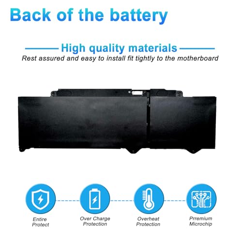 54WH DR02P R73TC Battery Replacement for Dell Latitude 3440 5440 5450 5540 5550 7455 Precision 3480 3490 3580 3590 P127F P127F001 P169G P169G001 P181G P182G Series 2X1V9 803W6 GRWKG JTG7N - size: 11.61*4.02*0.75inch DR02P