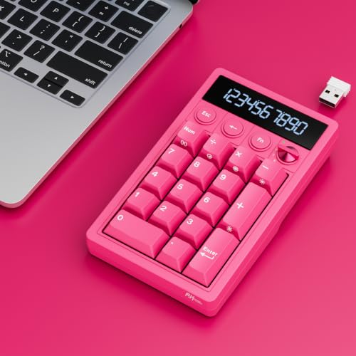 RK ROYAL KLUDGE M20 Wireless Number Pad, Mechanical Numpad with LCD Display, PC Numpad & Calculator Modes, Programmable Numeric Keypad, Bluetooth/2.4G/Wired, RGB Hot-Swappable for Win/Mac - color: Cherry