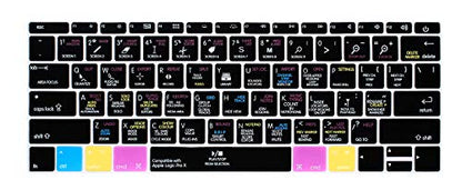 HRH Logic Pro X Hotkey Silicone Keyboard Cover Skin for MacBook Pro 13" A1708 A1988 No Touch Bar 2018 2017 2016 Release and for MacBook 12" A1534 (2015)&A1931(2018) USA Layout Protective Skin - color: Hotkey-Logic Pro X