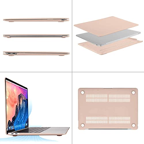 MOSISO Compatible with MacBook Air 13 inch Case M1 2021 2020 2019 2018 Release A2337 A2179 A1932 Touch ID, Plastic Hard Shell Cover&Keyboard Cover for MacBook Air 13.3 inch Case M1, Camel - color: Camel