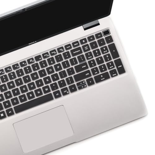 2 PCS Keyboard Cover for 15.6 Inch Dell Latitude 3540 3550 5520 5521 5530 5531 5540 5550, 15.6 Inch Dell Precision 3560 3561 3570 3571 3580 3581 3590 3591 US Laptop Keyboard(Black+Clear) - color: Black+Clear