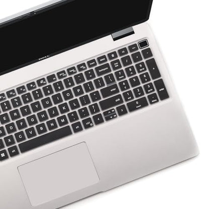 2 PCS Keyboard Cover for 15.6 Inch Dell Latitude 3540 3550 5520 5521 5530 5531 5540 5550, 15.6 Inch Dell Precision 3560 3561 3570 3571 3580 3581 3590 3591 US Laptop Keyboard(Black+Clear) - color: Black+Clear