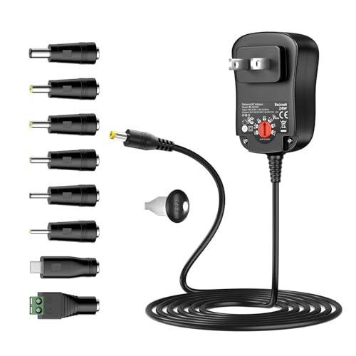 Universal AC Adapter 5V 9V 12V 2A DC Power Adapter Adjustable Power Supply | Adjustable Voltage, 12V AC Adapter Kit, 3V 4.5V 6V 7.5V 2A DC Power Adapter for LED Strip Light CCTV Camera Speaker Router - size: 24W 3-12V