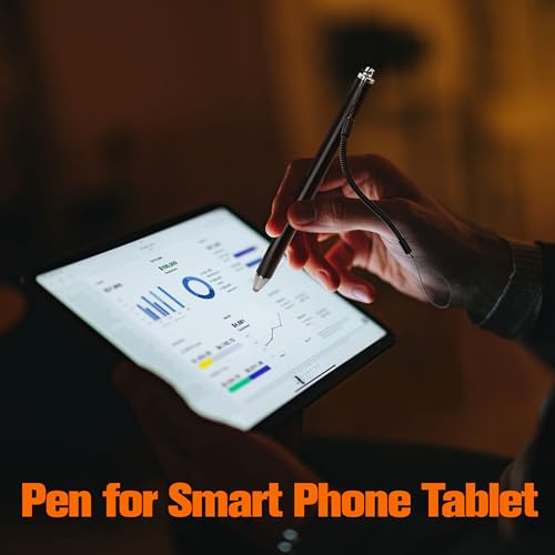 Stylus Pens for Touch Screens with Tether Lanyard, Anti-Lost Fibre Stylus Mesh Fiber Tip, High Sensitivity & Precision Capacitive for Smart Phone, Tablets for Samsung Galaxy Android