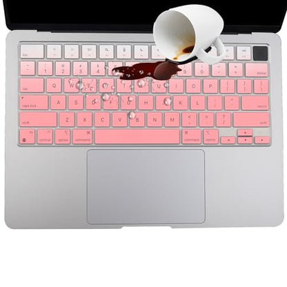 2 Pack Keyboard Cover for MacBook Pro 14" 16" M5-M1 Pro/Max 2026-2021 A3426 A3427 A3428 A3429 A2442 A2779 A2918 A2992 A2485 A2780 A2991,2026-2023 MacBook Air M5-M2 13.6" 15.3" laptop Skin,US Layout-OP - color: OmbrePink+TPU