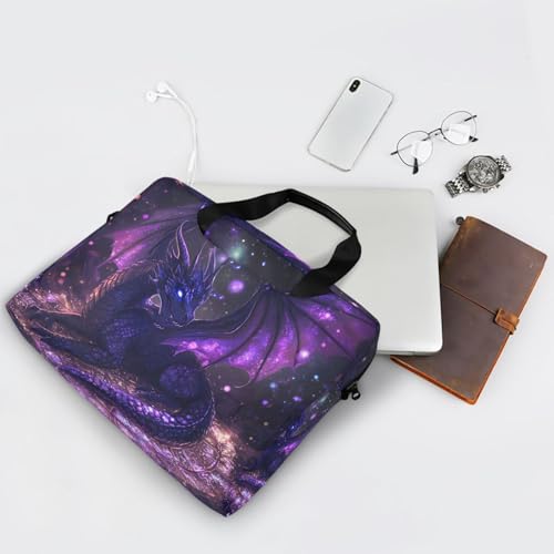 ALAZA Purple Dragon Laptop Case Bag Sleeve Portable Crossbody Messenger Briefcase w/Strap Handle, 13 14 15.6 inch - color: Multicolor1