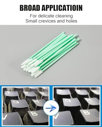 100 pcs 2.8" Dust-Free Microfiber Cloth Cleaning Swab Sticks for Mainboard/Hard Disk/Lightning Charging Port/Laptop HDMI LAN USB Port/Precise Instrument/Automotive Detailing/Component/SMT/PCB