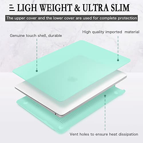 CISSOOK Green Case for MacBook Pro 13 inch Case 2020 Release A2251 A2289 A2338 M1 Model with Keyboard Cover Screen Protector for MacBook Pro 13 inches with Touch Bar, C-Matte Green, A2251/A2289/A2338 - color: Matte Green