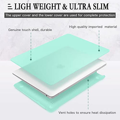 CISSOOK Green Case for MacBook Pro 13 inch Case 2020 Release A2251 A2289 A2338 M1 Model with Keyboard Cover Screen Protector for MacBook Pro 13 inches with Touch Bar, C-Matte Green, A2251/A2289/A2338 - color: Matte Green