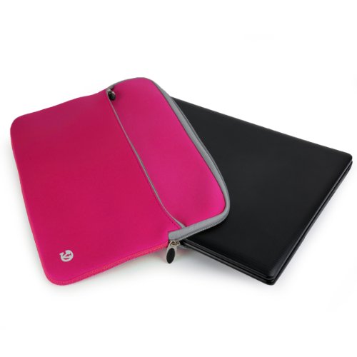 Neoprene Laptop Case | Lightweight Travel Protection | 13" Notebook Compatible Water Resistant Tech Sleeve (Magenta) - color: Magenta