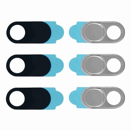 Metal 3Pcs Webcam Cover Sticker Lens Slide for Laptop Smartphone Tablet Computer Protection from Hackers Thickness 0.7mm (Silver) - color: Silver