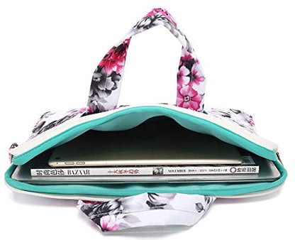 Chrysanthemum Pattern Water Resistant Laptop Shoulder Messenger Bag for MacBook Pro 16 inch and 15.6 inch 16 inch Laptop - color: Chrysanthemum