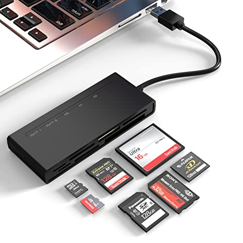 USB3.0 Multi SD Card Reader, SD/TF/Micro SD/CF/MS/XD 7-in-1 5Gbps High Speed Memory Card Reader for SDXC SDHC TF Micro SD CF MS MMC Card, Sony Memory Stick Pro Duo Adapter Read 5 Cards Simultaneously - color: USB3.0 Multi Card Reader