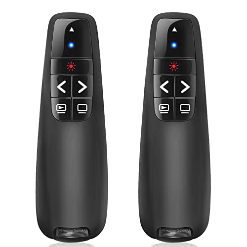 (2 Units) Wireless Presenter Remote, Clicker for Laptop PowerPoint Presentations Pointer, RF Computer Clicker for Presentations Remote, Slideshow/Smartboard/College/Classroom/PPT Clicker - style: 2 Units