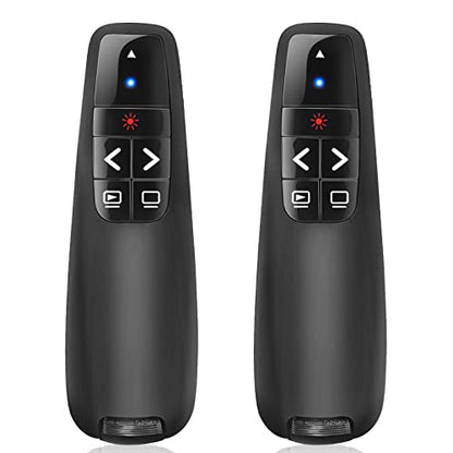 (2 Units) Wireless Presenter Remote, Clicker for Laptop PowerPoint Presentations Pointer, RF Computer Clicker for Presentations Remote, Slideshow/Smartboard/College/Classroom/PPT Clicker - style: 2 Units