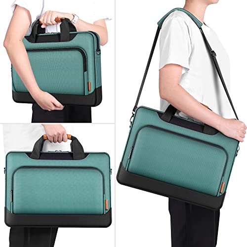 DOMISO 15-15.6 Inch Laptop Bag Business Briefcase Laptop Case Compatible with Lenovo 15.6" Ideapad 330/16" MacBook Pro/HP EliteBook 850 G3/Envy x360 15/Latitude 3580/Acer Chromebook/Asus,Green - color: Green, size: 15 - 15.6 Inch