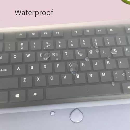 2 Pack Universal Keyboard Cover for Standard Size PC Computer Desktop Keyboards, Clear Waterproof Anti-Dust Silicone Keyboard Protector Cover Skin (Size: 17.52" x 5.51")