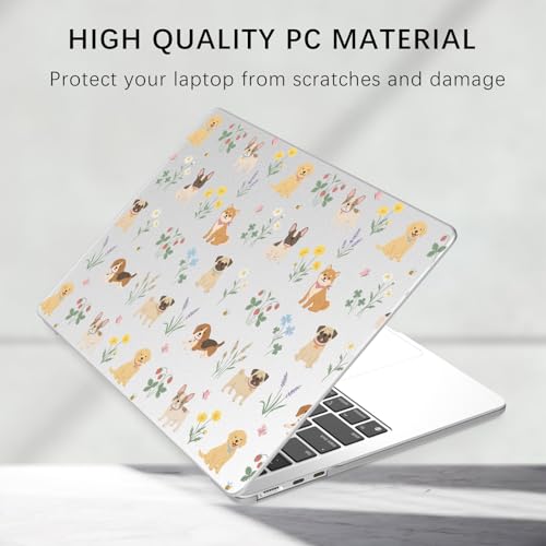 Compatible with MacBook Air 15 inch Case Cute Dog Flower | M5 M4 M3 M2 2026-2023 Release A3448 A3241 A3114 A2941 | Protective Hard Shell Matte Cover for Mac Air 15.3 inch - color: Dog B, size: MacBook Air 15 inch