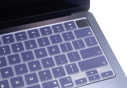 Keyboard Skin Compatible for 2026 MacBook Neo 13" A3404, Air 15.3" 13.6" M5 M4 M3 M2 A3448 A3241 A3114 A2941 A3449 A3240 A3113 A2681, MacBook Pro 14 16 inch M5 M4 M3 M2 M1 A3426 A3427 A3434 (Indigo) - color: Indigo Blue