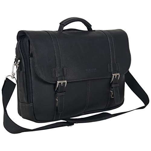 Kenneth Cole REACTION Show Business 16" Colombian Leather Business Laptop Portfolio Messenger Bag - color: Black