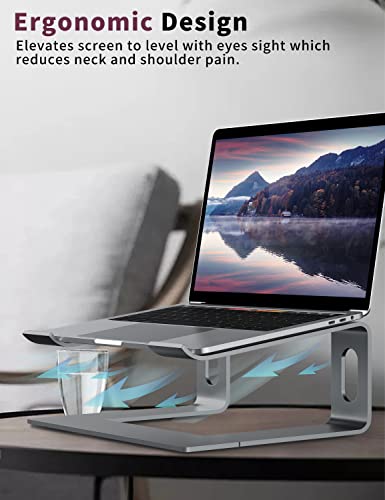 ALASHI Laptop Stand for Desk, Aluminum Computer Riser, Ergonomic Notebook Holder, Detachable Metal Laptops Elevator, PC Cooling Mount Support 10 to 15.6 Inches Notebook, Grey - color: C-Grey