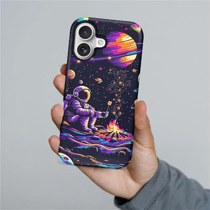 CARLOCA Case for iPhone 17,Astronaut Barbecue Design Hybrid Dual Protection Soft TPU Hard PC Shockproof Anti Scratch Men & Women Stylish Protective Phone Case - color: Astronaut Barbecue, size: iPhone 17