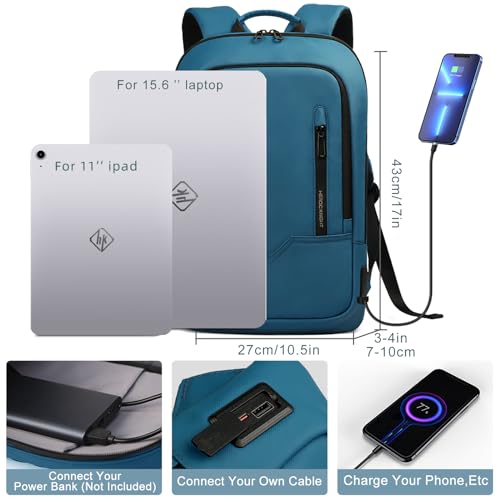 hk Backpack for Men Business Slim Laptop Bag | Anti Theft Travel Backpacks 15.6 Inch Laptop Water Resistant Computer Bag for Work Office College, Blue