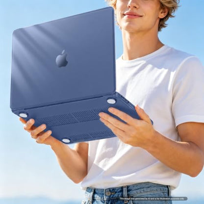 MOSISO Compatible with MacBook Neo Case 13 inch 2026 A3404 A18 Pro Chip | Ultra-thin Protective Crystal Hard Shell Case&Keyboard Cover&Screen Protector, Indigo - color: Indigo