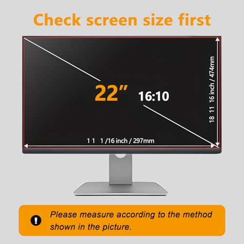 【50 Pack】 22 Inch Privacy Screen Protector for 16:10 Widescreen Monitors Desktop Anti-Glare Blue Light Filter Anti-Spy Film Relieves Eye Strain Easy Install - color: 22''Computer Privacy Screen(16:10), size: [50 Pack]