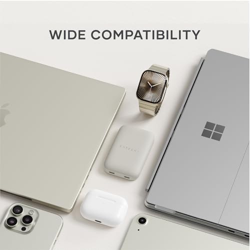 Satechi OntheGo 67W Wall Charger, GaN USB-C Fast Charging, PD 3.0+PPS, Sand | PD 3.0+PPS, dual-port power split (45W+20W), for MacBook, iPad, iPhone, Galaxy, Pixel, Steam Deck - color: Sand