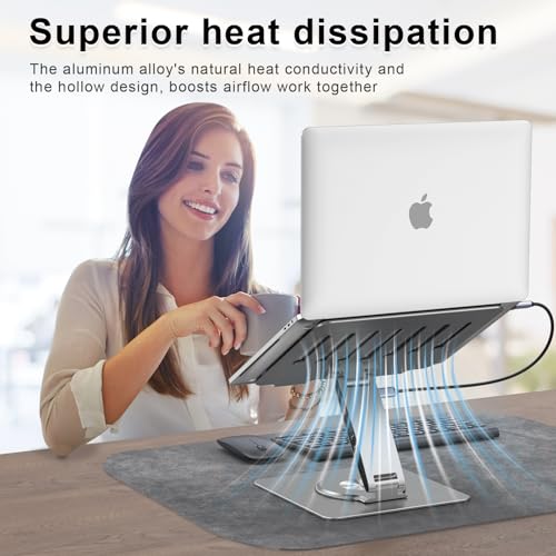 Laptop Docking Station Stand 11-IN-1 Triple Display HDMI DP 4K60Hz Gigabit Ethernet USB3.1 PD100W SD/TF Card Reader Audio 360°Swivel Laptop Stand with USB Hub for MacBookPro/Air/Dell/HP/Surface/Lenovo - color: For Laptop 7-15.6 inches 11-in-1 Ultra