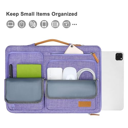 MOSISO 9-11 inch Tablet Sleeve Case for iPad A16 2025, iPad Air 11 inch M3 M2, iPad Pro 11 M4, iPad 10/9/8/7th, Galaxy Tab A9+/S9/S8/Plus 11, Side Open Carrying Bag with 4 Zipper Pockets, Purple - color: Purple, size: 11 inch