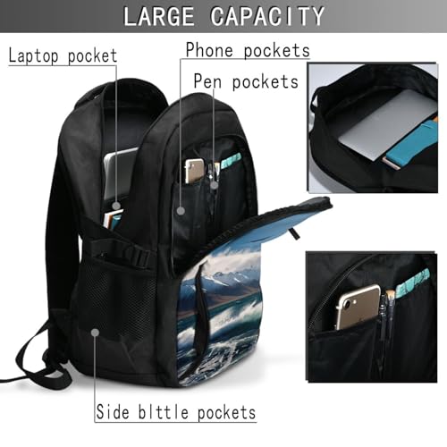 Travel Laptop Backpack Business Backpack for Men Women Blue Travel Backpack with USB Charging Port