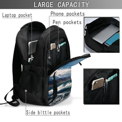 Travel Laptop Backpack Business Backpack for Men Women Blue Travel Backpack with USB Charging Port