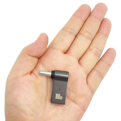 2PCS USB C to DC 4.5x3.0mm PD Trigger Female Laptop Power Charging Adapter 5A 100W Barrel Jack Plug Converter for HP Laptop Notebook