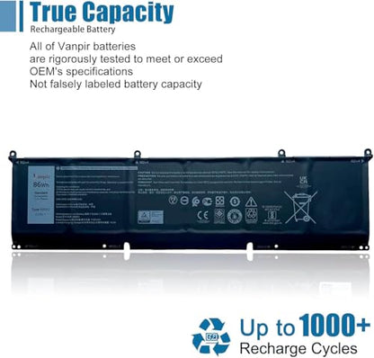 69KF2 Laptop Battery Replacement for Dell XPS 15 9500 9510 9520 Precision 5550 5560 5570 Alienware M15 M17 R3 R4 G15 Inspiron 7510 7610 P87F P91F Series 70N2F M59JH 8FCTC 11.4V 86Wh 7167mAh - size: 11.4*3.3*0.26 inch 69KF2