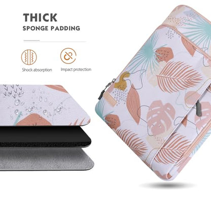 MoKo 13.3-14 Inch Laptop Sleeve Bag Carrying Case with Accessory Pocket | Fits MacBook Pro 14-inch M3/M2, MacBook Pro 13-inch M2/M1, MacBook Air 13.6-inch M2 and Surface Pro 9/8, Tropical Leaf - color: Tropical Leaf, size: 13.3-14 Inch
