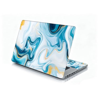 Universal Laptop Skin Sticker Decal, 12"-15.6" Aesthetic Vinyl Wrap, Blue Gold Marble Swirls Waterproof Notebook Cover Art Protector for MacBook HP Dell Lenovo, Fits 13" 14" 15" 15.6" - color: Blue Gold Marble Swirls