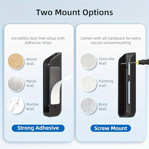 2pcs Black Under Desk Laptop Mount Holder | 26mm Thick Adhesive & Screw Mount for Tablets & Keyboards