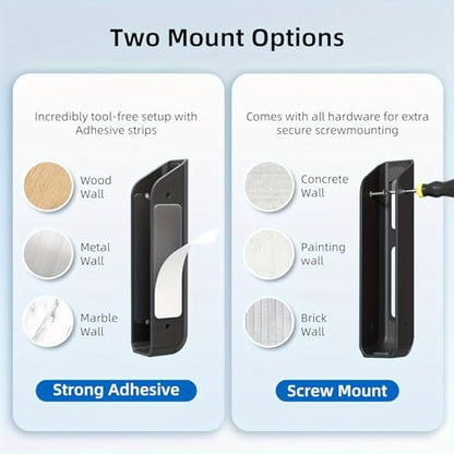2pcs Black Under Desk Laptop Mount Holder | 26mm Thick Adhesive & Screw Mount for Tablets & Keyboards