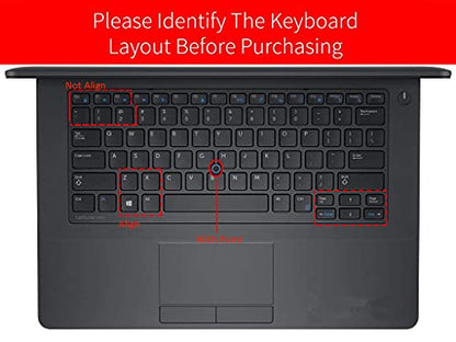 Keyboard Cover for Dell Latitude E7450 E7470 E5470 E7480 5480 5490 5491 7490, Dell Latitude 3340 E3340 Laptop Keyboard Protector Ultra Thin Soft Keyboard Skin, Black (US Layout, with Pointing) - color: Black