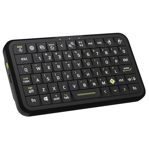 Mini Keyboard with Triple Mode (2.4G/Bluetooth/USB-C),RGB Backlit with Memory, Air Mouse, Ultra-Slim Portable, Compatible with Tablet/PC/Smart TV/Phone (iOS/Android/Windows/Mac)